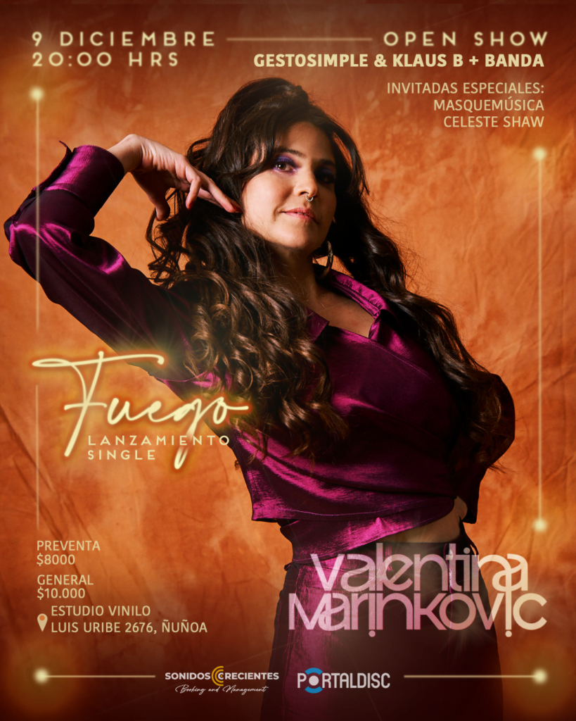 Valentina Marinkovic enciende la pista con "Fuego" en complicidad con Masquemúsica 3 Afiche Concierto
