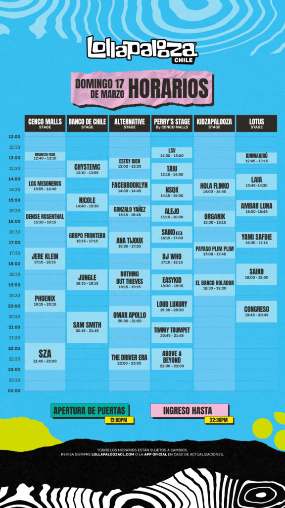 Estos son los horarios de Lollapalooza Chile 2024 3 LollaCL24 HORARIOS 03 DOMINGO