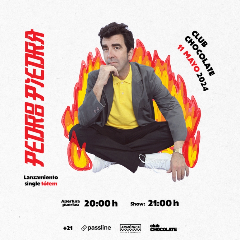 Pedropiedra llevará su energía a un espectacular concierto en Santiago 1 Afiche Pedro Piedra en Club Chocolate