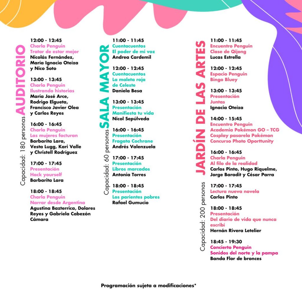 Festival Penguin: Lanzamientos, talleres, conversaciones, firmas y actividades gratuitas en Providencia 3 presentaciones 2 domingo