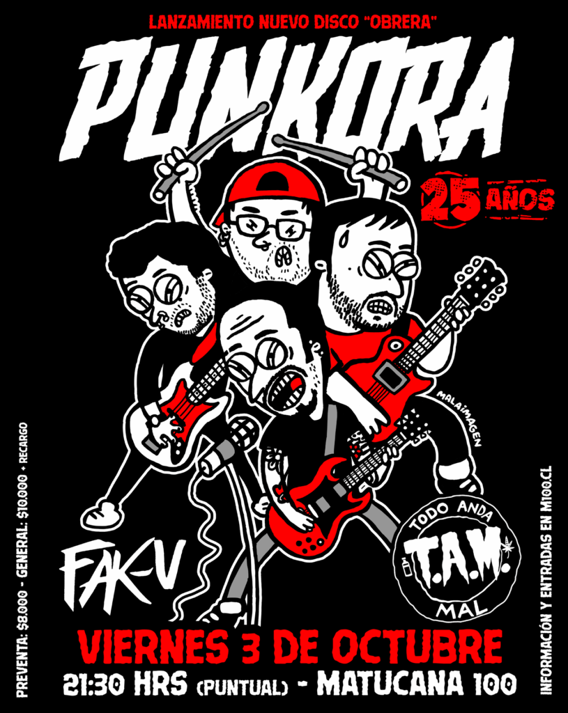 Punkora celebra 25 años con “Obrera” y show aniversario en Matucana 100 2 Punkora afiche 2025