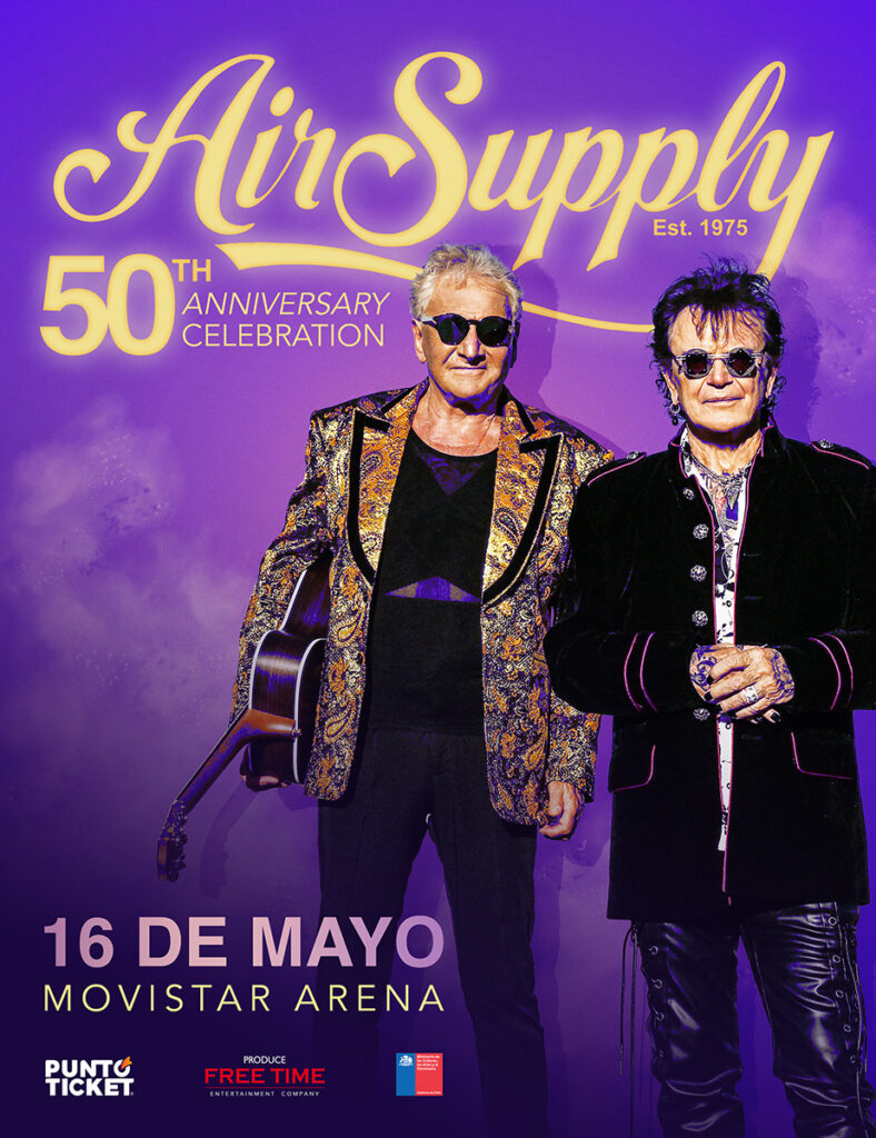 Air Supply en Chile celebra sus 50 años con show en Movistar Arena 1 air supply e chile 2026