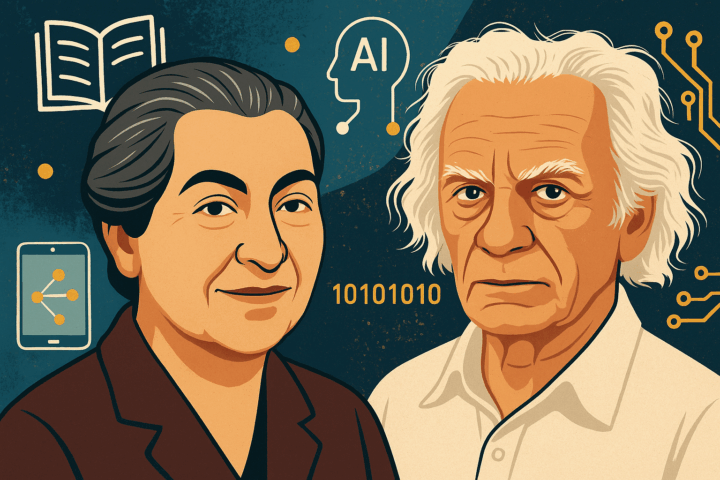 gabriela mistral y nicanor parra diseñados en colores