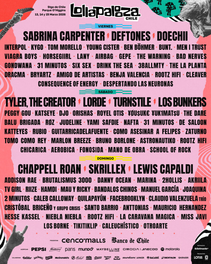 lollapalooza chile lineup diario 2026